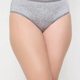 Clovia Grey Polyamide Medium Waist Outer Elastic Hipster Panty image 1