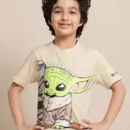 Kidsville Boys Khaki Cotton Character Based Tshirt-image-79