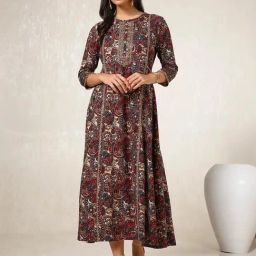 Soch Maroon Embroidery Maxi Dress-image-45