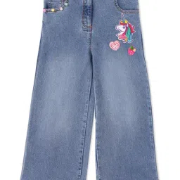 Cutecumber Girls Blue Embellished Jeans-image-27