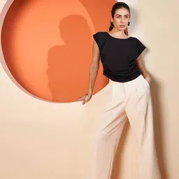 Antheaa Women Smart Straight Fit High-Rise Trousers-image-17