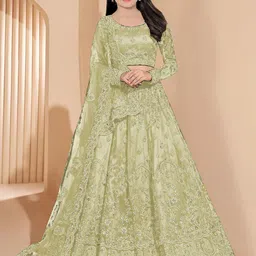 BAESD Girls Embellished Semi-Stitched Lehenga & Unstitched Blouse With Dupatta-picture-33
