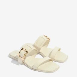 LUNA BLU by Westside Ivory Dual-Strap Slides-image-1
