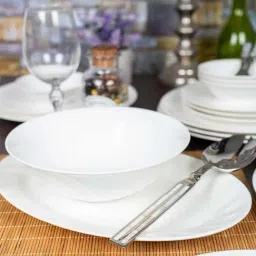 Goodhomes White Bone China Open Bowl with Oval Platter - Set of 2-22