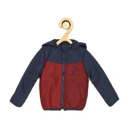 Allen Solly Junior Maroon Color Block Pattern Jacket-image-69