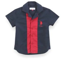 U.S. Polo Assn. Kids Blue & Red Color Block Shirt-picture-0