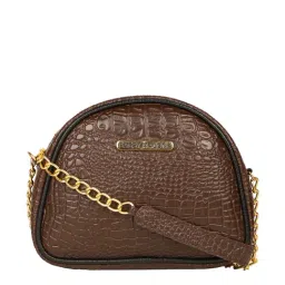 Bagsy Malone Brown Textured Medium Handbag-86
