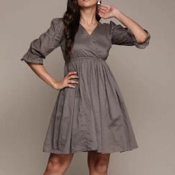 Label Ritu Kumar Anthra Grey A Line Dress-image-70