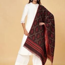 Rangmanch by Pantaloons Red Woven Pattern Shawl-29