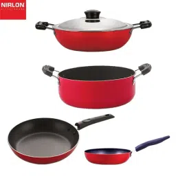 Nirlon Red Aluminium Non- Stick Cookware - Set of 4-21