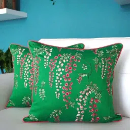 TARA Sparkling Homes Wisteria Green Cotton Cushion Cover - Set of 2-image-41