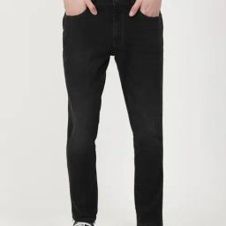 Wrangler Washed Black Cotton Slim Fit Jeans-picture-4