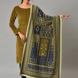 Aurelia Green Woven Pattern Shawl-picture-47