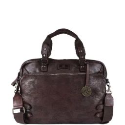 KOMPANERO Brown Leather Small Messenger Bag-image-4