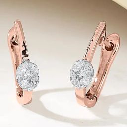 P.N.Gadgil Jewellers Solitaire Glow 18kt Rose Gold Hoops & Huggies Earring for Woman-image-73