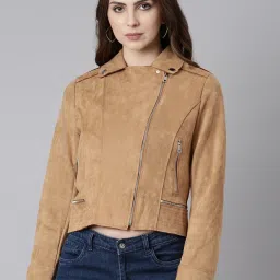 showoffff SHOWOFF Rust Suede Regular Fit Tailored Jacket image 1