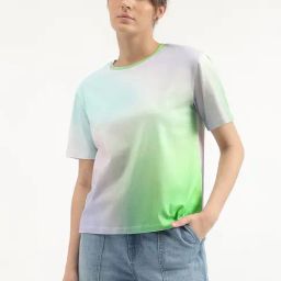 United Colors of Benetton Green Cotton Tie-Dye T-Shirt-image-40