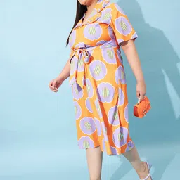 Athena Ample Plus Size Geometric Print Peter Pan Collar A-Line Dress image 5