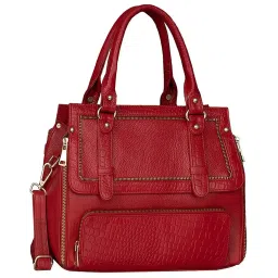 HiLEDER Red Solid Medium Satchel Handbag image 1