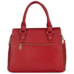 HiLEDER Red Solid Medium Satchel Handbag image 3