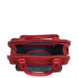HiLEDER Red Solid Medium Satchel Handbag image 4