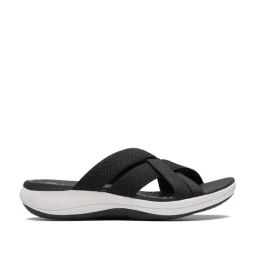 Clarks Women's Mira Grove Black Cross Strap Wedges-image-56