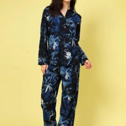 Melon by PlusS Blue Printed Shirt With Trousers-image-3