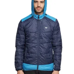 Wildcraft Navy Regular Fit Colour Block Hooded Jacket-picture-12