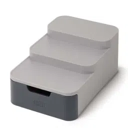 Joseph Joseph Grey Polypropylene 3-Tier Shelf Organizer With Drawer For Cabinet image 2
