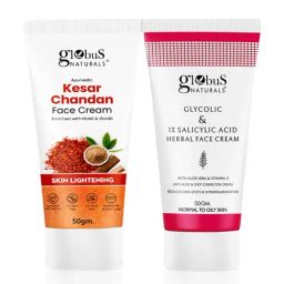 Globus Naturals Kesar Chandan & Glycolic & 1% Salicylic Acid Herbal Face Cream Combo-18