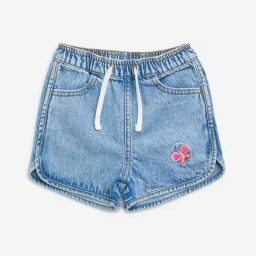 HOP Kids by Westside Light Blue Embroidered Mid-Rise Denim Shorts-image-117