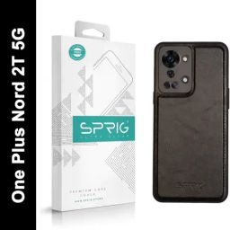 Sprig Glossy Leather Back Cover for Oneplus Nord 2T 5G (Black)-image-56