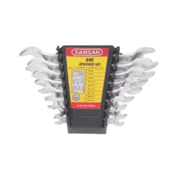 SAMSAN 6x7-30x32 mm Chrome Vanadium Steel Double Open End Spanner (Set of 12 Pcs) image 1