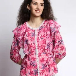 Prettify Pink Printed Top-image-36