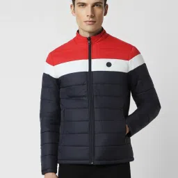 Van Heusen Multicolored Cotton Regular Fit Colour Block Quilted Jacket image 1