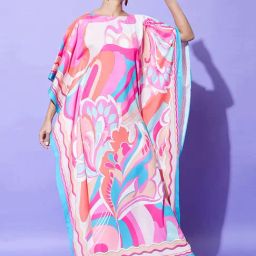 StyleStone Multicolor Geometric Print Kaftan Dress-image-70