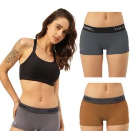 Freecultr Multicolored Plain Boy-Shorts Panties - Pack Of 3-image-47