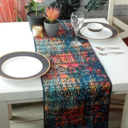 Romee Blue Polyester Ethnic Runners-image-44