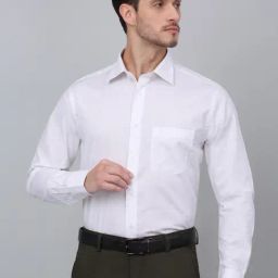 Cantabil White Cotton Regular Fit Printed Shirt-image-91