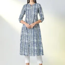 showoffff Showoff Blue Cotton Regular Fit Stripes Kurta-picture-20