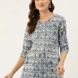 FERANOID Floral Printed Pure Cotton Kurti-picture-22