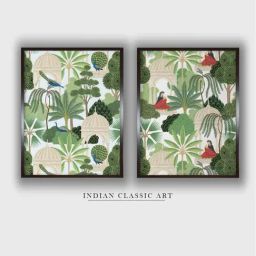 Indian Classic Art Multicolor Canvas Abstract Wall Art-37