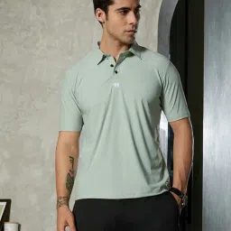 Campus Sutra Saltbox Beige Seamless Cuboid Polo T-Shirt-picture-35