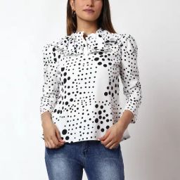 Prettify White & Black Printed Top-picture-2