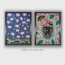 Indian Classic Art Multicolor Canvas Abstract Wall Art-23