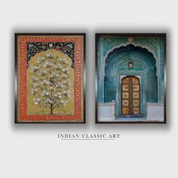 Indian Classic Art Multicolor Canvas Abstract Wall Art-11