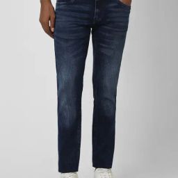 Peter England Navy Cotton Regular Fit Jeans-picture-10