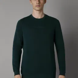 Louis Philippe Green Cotton Regular Fit Sweatshirt-image-56