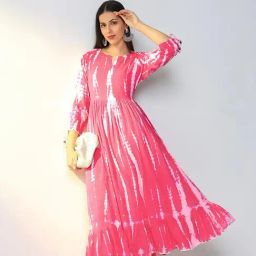 Showoff Pink Cotton Regular Fit Printed Kurta-image-26