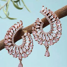Karatcart Pink Drop Earrings for Women-4